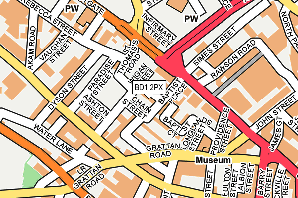 BD1 2PX map - OS OpenMap – Local (Ordnance Survey)