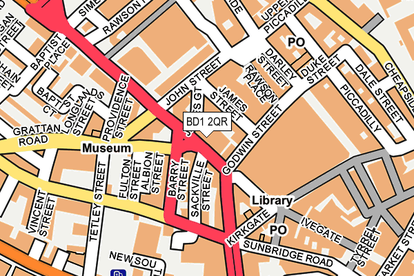 BD1 2QR map - OS OpenMap – Local (Ordnance Survey)