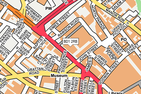 BD1 2RB map - OS OpenMap – Local (Ordnance Survey)