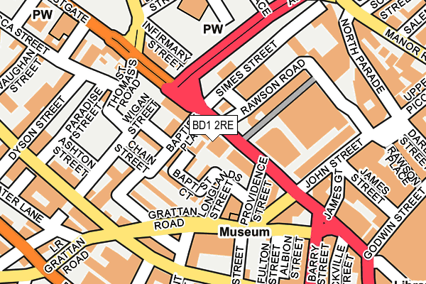 BD1 2RE map - OS OpenMap – Local (Ordnance Survey)