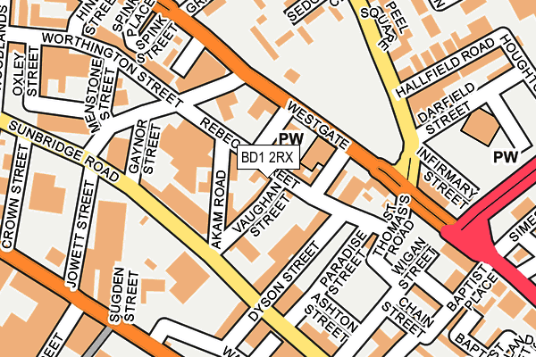 BD1 2RX map - OS OpenMap – Local (Ordnance Survey)