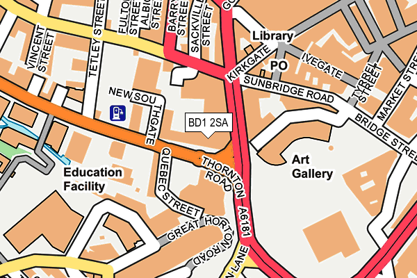 BD1 2SA map - OS OpenMap – Local (Ordnance Survey)