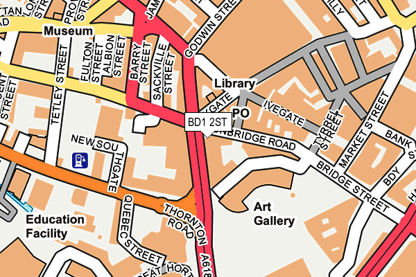 BD1 2ST map - OS OpenMap – Local (Ordnance Survey)