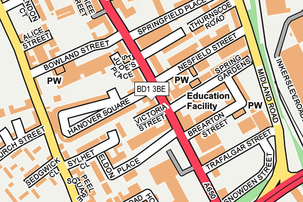 BD1 3BE map - OS OpenMap – Local (Ordnance Survey)