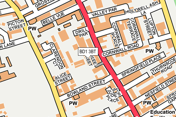 BD1 3BT map - OS OpenMap – Local (Ordnance Survey)