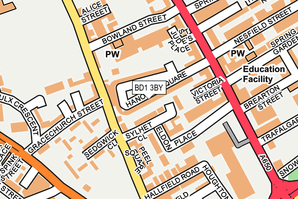 BD1 3BY map - OS OpenMap – Local (Ordnance Survey)