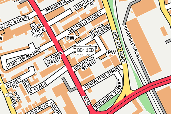 BD1 3ED map - OS OpenMap – Local (Ordnance Survey)