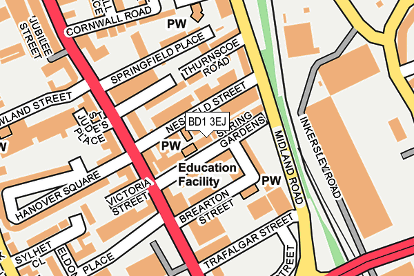 BD1 3EJ map - OS OpenMap – Local (Ordnance Survey)