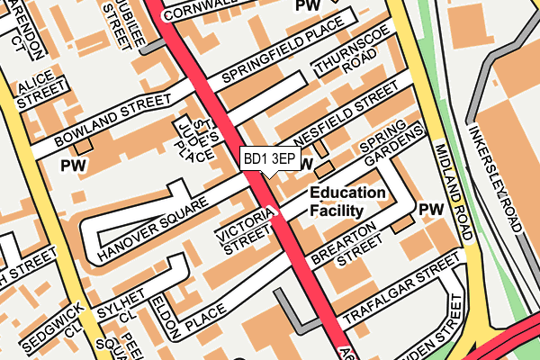 BD1 3EP map - OS OpenMap – Local (Ordnance Survey)