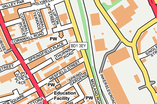 BD1 3EY map - OS OpenMap – Local (Ordnance Survey)