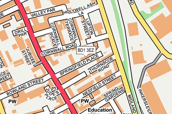 BD1 3EZ map - OS OpenMap – Local (Ordnance Survey)