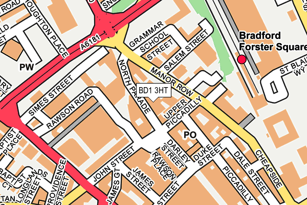 BD1 3HT map - OS OpenMap – Local (Ordnance Survey)