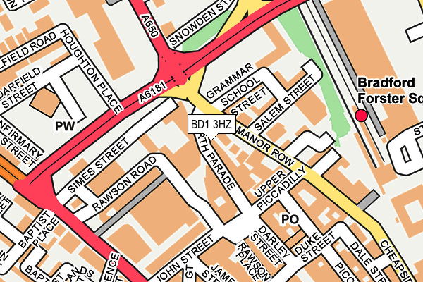 BD1 3HZ map - OS OpenMap – Local (Ordnance Survey)