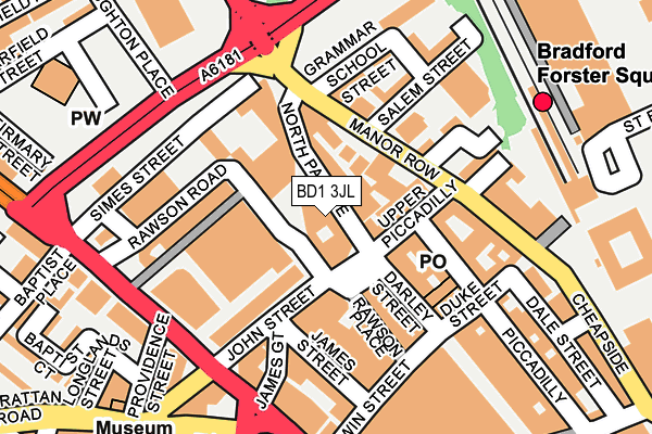 BD1 3JL map - OS OpenMap – Local (Ordnance Survey)