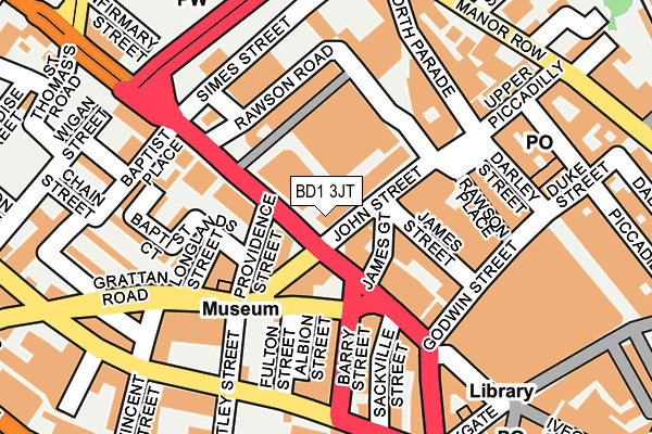BD1 3JT map - OS OpenMap – Local (Ordnance Survey)