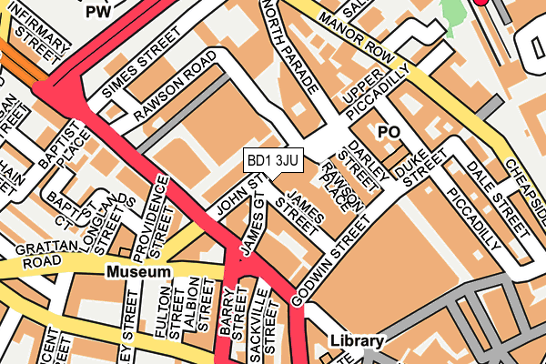 BD1 3JU map - OS OpenMap – Local (Ordnance Survey)