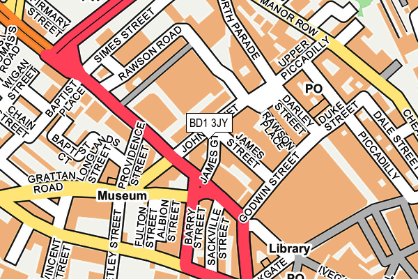 BD1 3JY map - OS OpenMap – Local (Ordnance Survey)