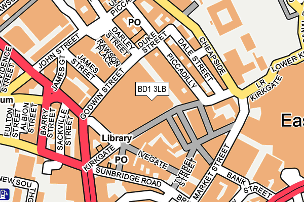 BD1 3LB map - OS OpenMap – Local (Ordnance Survey)