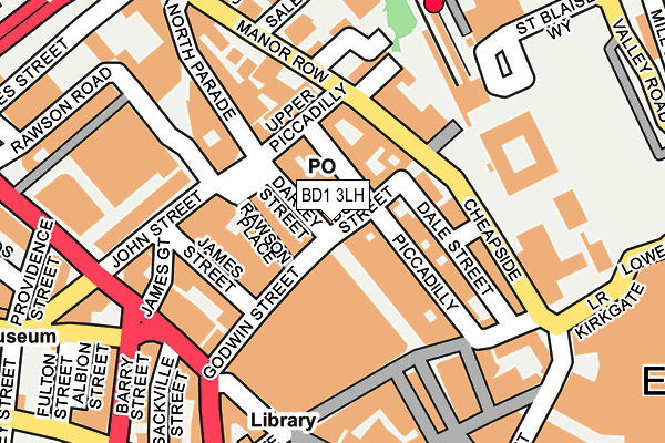 BD1 3LH map - OS OpenMap – Local (Ordnance Survey)