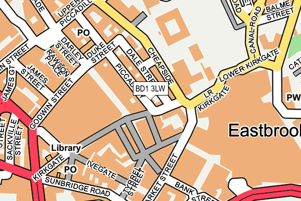 BD1 3LW map - OS OpenMap – Local (Ordnance Survey)