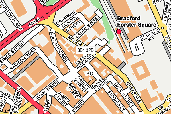 BD1 3PD map - OS OpenMap – Local (Ordnance Survey)