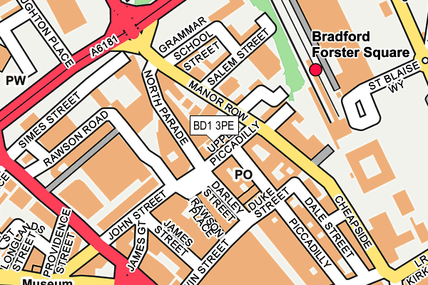 BD1 3PE map - OS OpenMap – Local (Ordnance Survey)