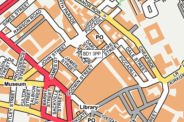 BD1 3PP map - OS OpenMap – Local (Ordnance Survey)