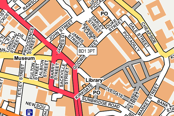 BD1 3PT map - OS OpenMap – Local (Ordnance Survey)