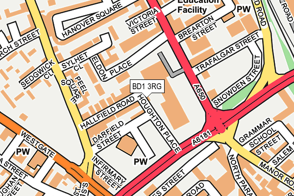 Map of TYRE TRAX (BRADFORD) LTD at local scale