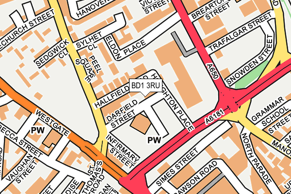 BD1 3RU map - OS OpenMap – Local (Ordnance Survey)