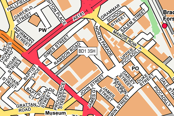 BD1 3SH map - OS OpenMap – Local (Ordnance Survey)