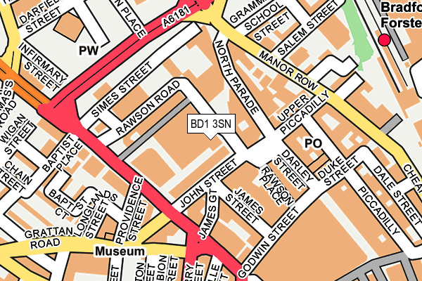 BD1 3SN map - OS OpenMap – Local (Ordnance Survey)