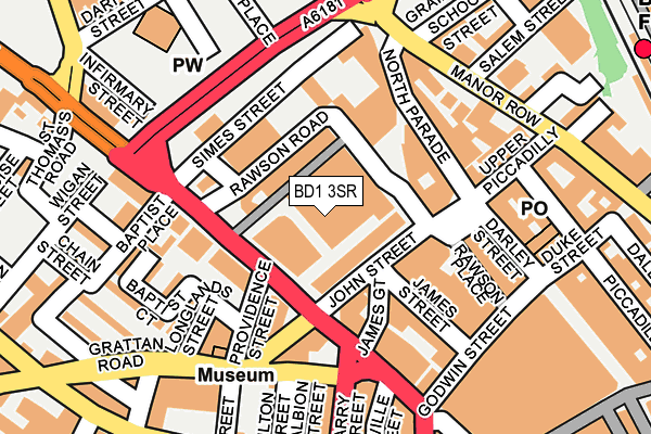 BD1 3SR map - OS OpenMap – Local (Ordnance Survey)