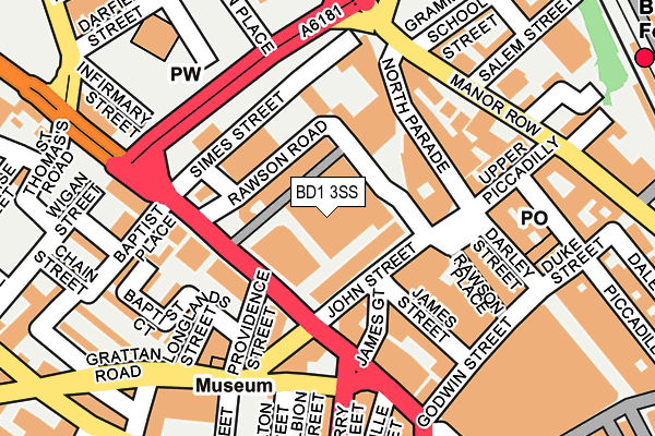 BD1 3SS map - OS OpenMap – Local (Ordnance Survey)