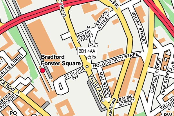 BD1 4AA map - OS OpenMap – Local (Ordnance Survey)