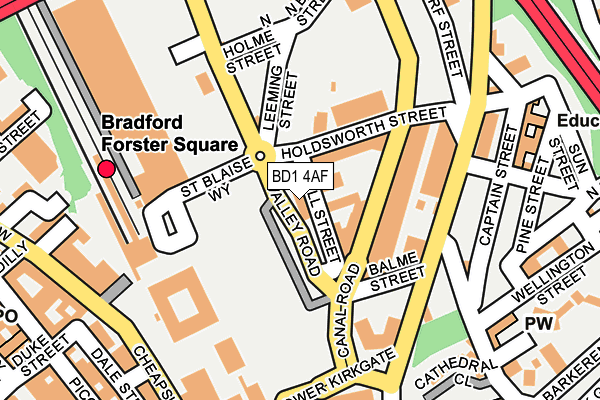 BD1 4AF map - OS OpenMap – Local (Ordnance Survey)