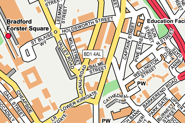 BD1 4AL map - OS OpenMap – Local (Ordnance Survey)