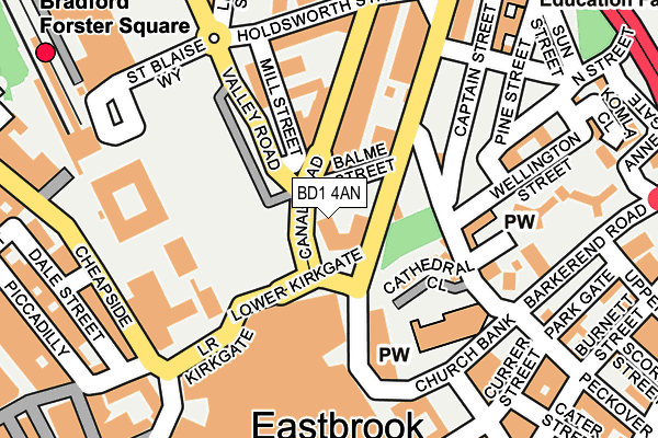 BD1 4AN map - OS OpenMap – Local (Ordnance Survey)