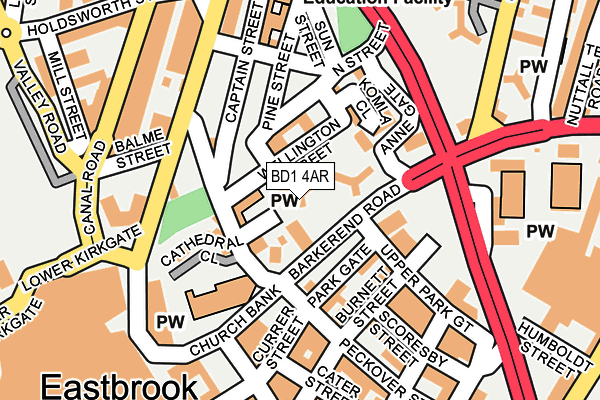 BD1 4AR map - OS OpenMap – Local (Ordnance Survey)