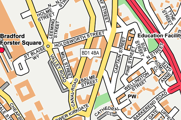 BD1 4BA map - OS OpenMap – Local (Ordnance Survey)