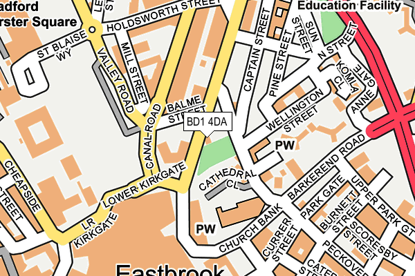 BD1 4DA map - OS OpenMap – Local (Ordnance Survey)