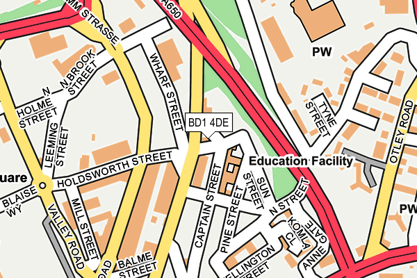 BD1 4DE map - OS OpenMap – Local (Ordnance Survey)