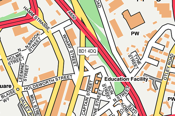 BD1 4DQ map - OS OpenMap – Local (Ordnance Survey)