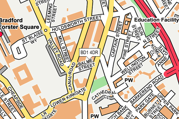 BD1 4DR map - OS OpenMap – Local (Ordnance Survey)