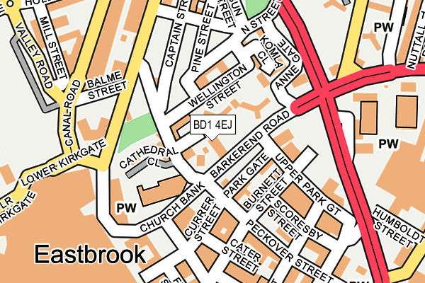 BD1 4EJ map - OS OpenMap – Local (Ordnance Survey)