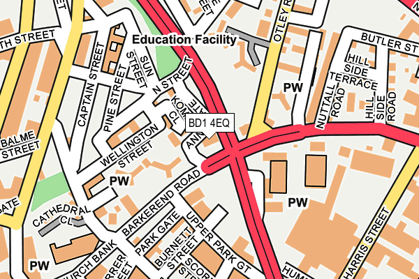 BD1 4EQ map - OS OpenMap – Local (Ordnance Survey)