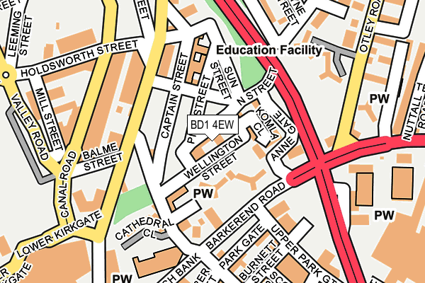 BD1 4EW map - OS OpenMap – Local (Ordnance Survey)