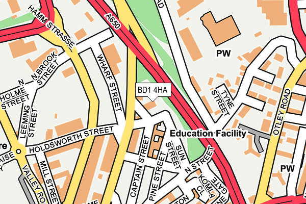 BD1 4HA map - OS OpenMap – Local (Ordnance Survey)