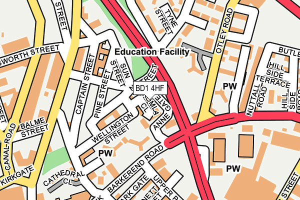 BD1 4HF map - OS OpenMap – Local (Ordnance Survey)