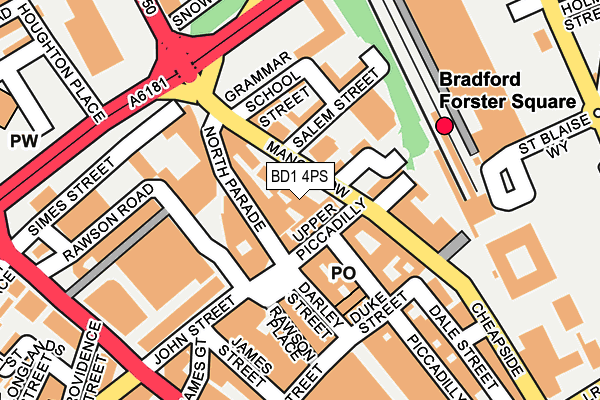 BD1 4PS map - OS OpenMap – Local (Ordnance Survey)